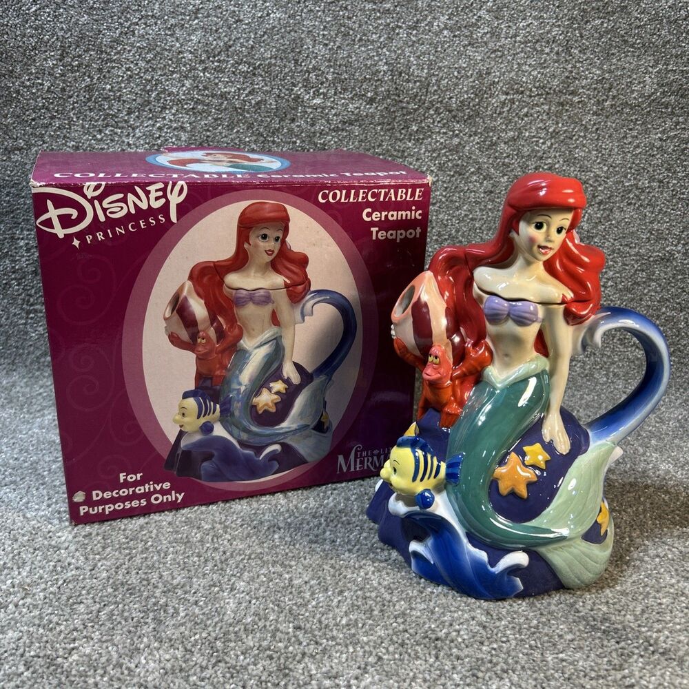 Disney Princess The Little Mermaid Collectible Kreisler Ceramic Teapot Ariel